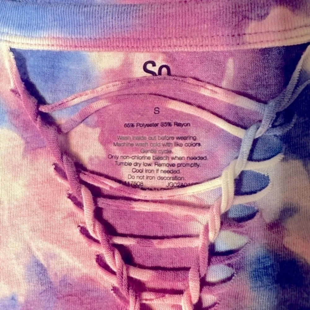 SO women’s tie dye tank top size small